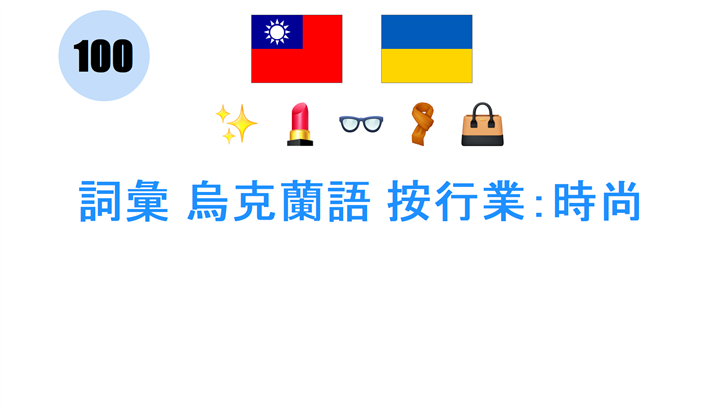 詞彙 烏克蘭語 按行業：時尚
